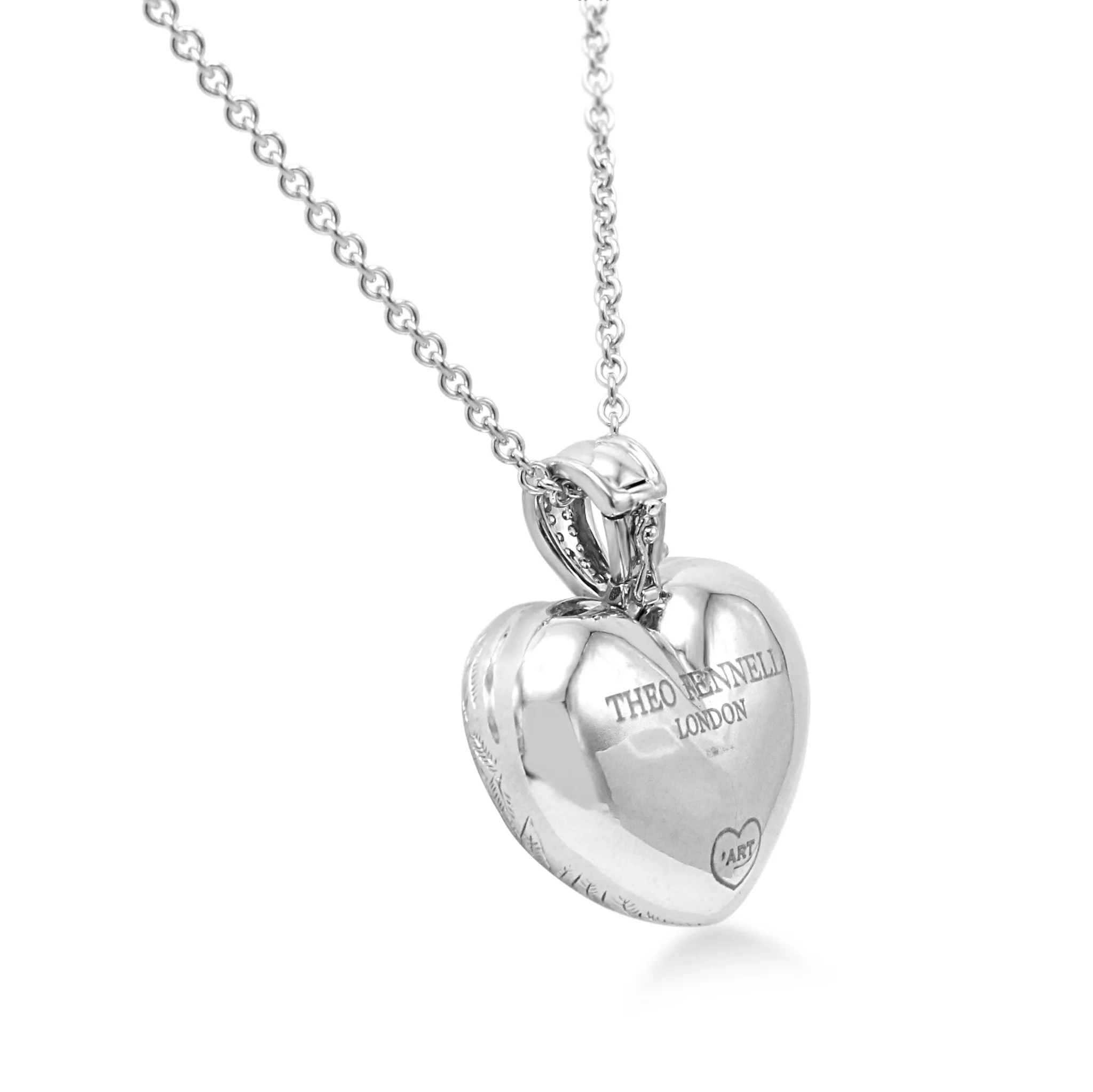18ct Diamond Swan/Heart 'Art' Pendant Necklace - by Theo Fennell