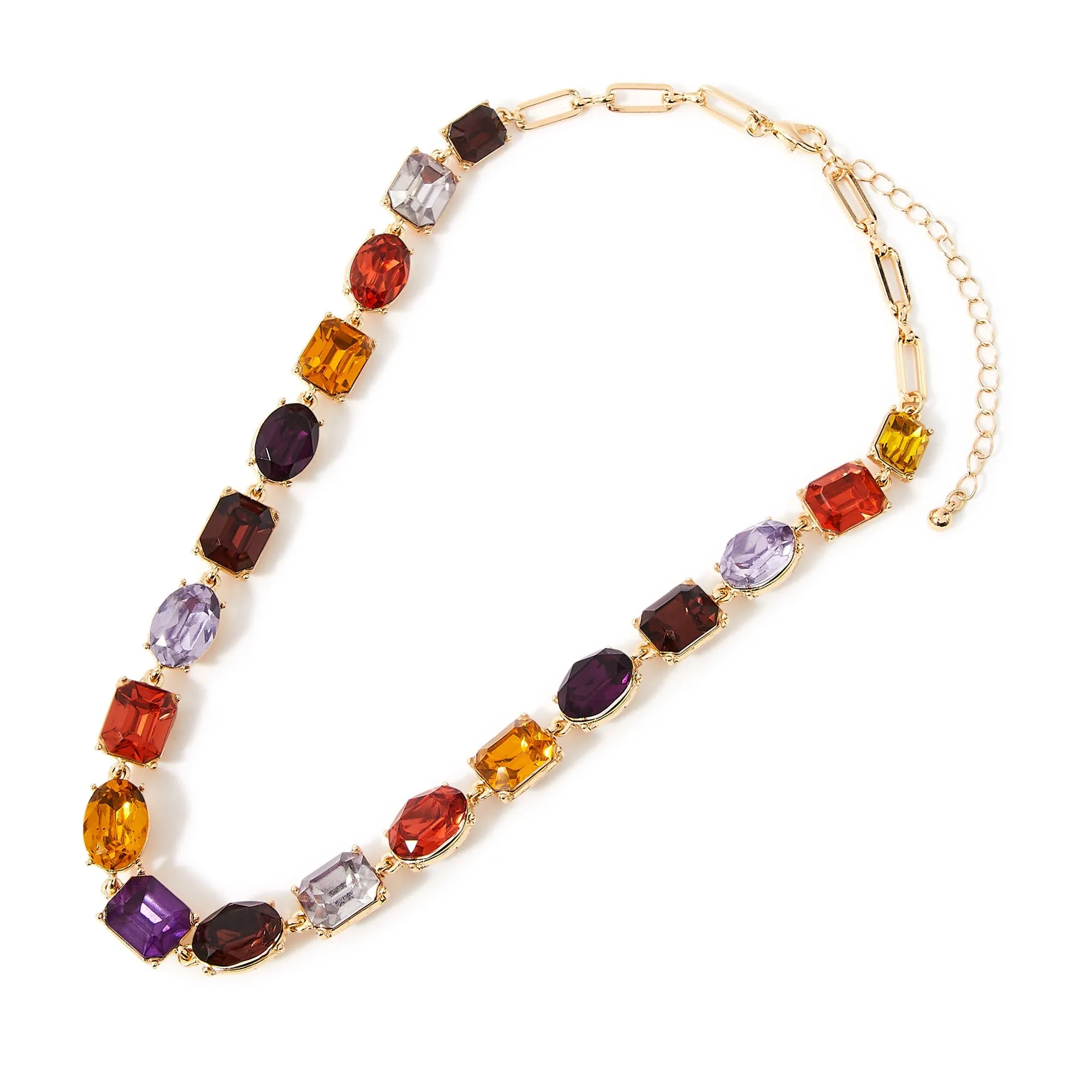 Amber Eclectic Stones Statement Necklace