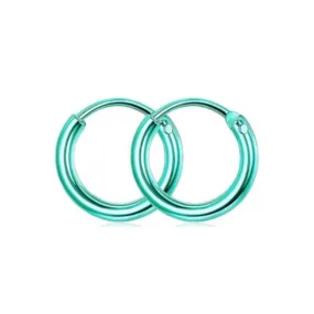 Aqua Huggie Hoop Earrings