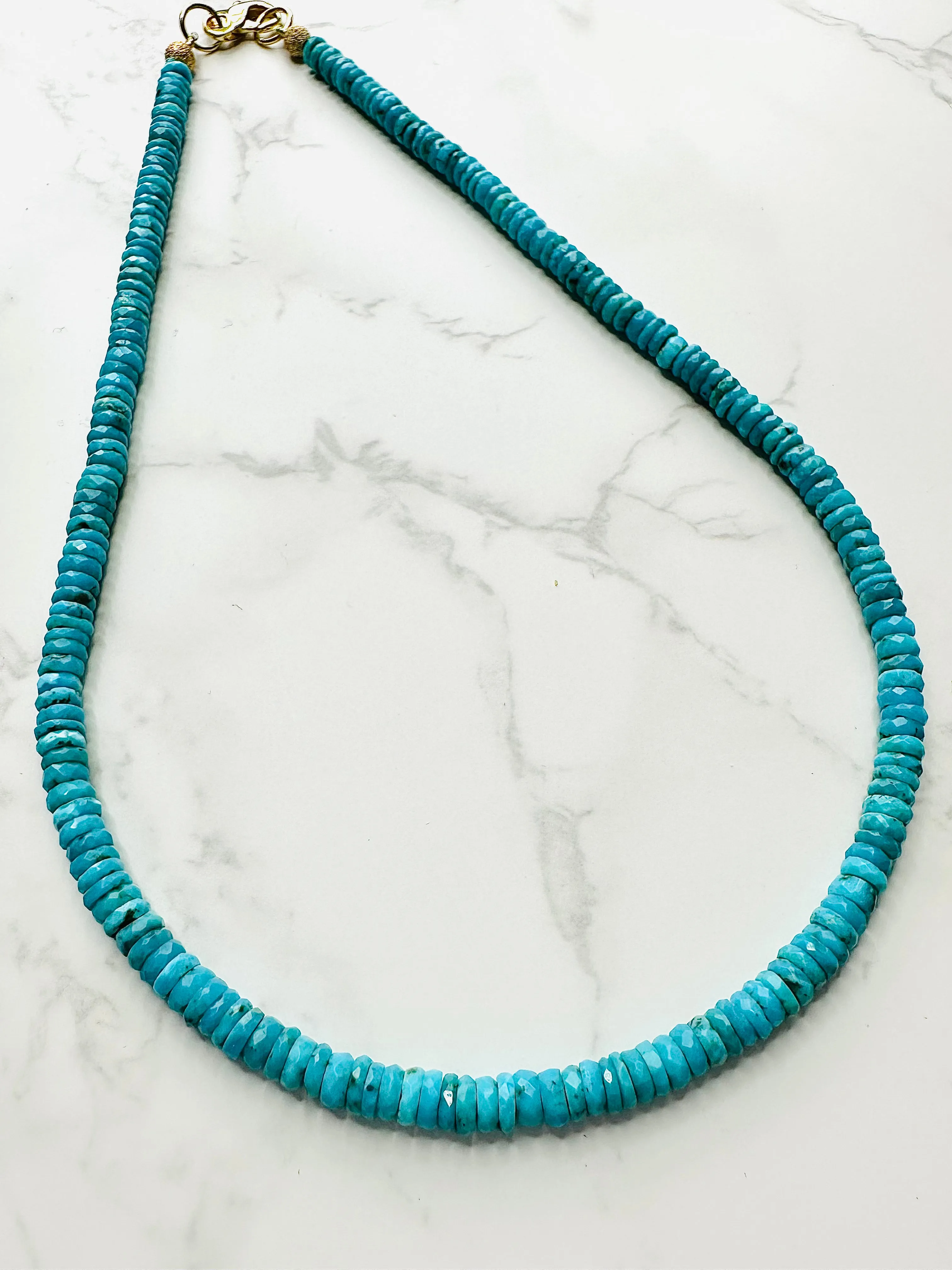 Faceted Heishi Turquoise Necklace