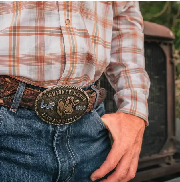 Montana Silversmith Attitude Land & Cattle Whiskey Ranch Belt Buckle A1017WR