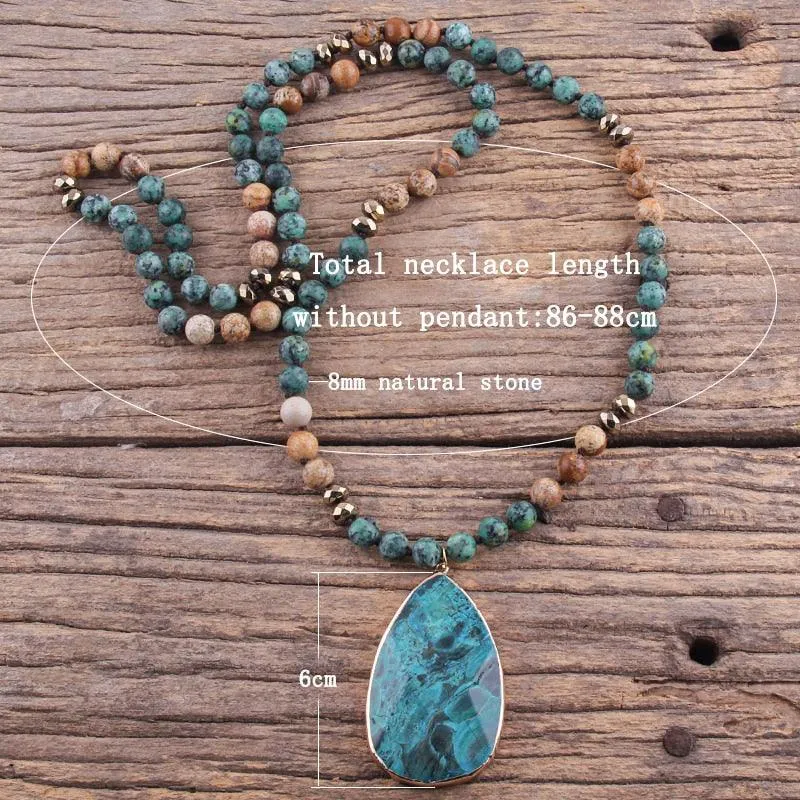 Natural stone jewelry with gemstone necklace for women