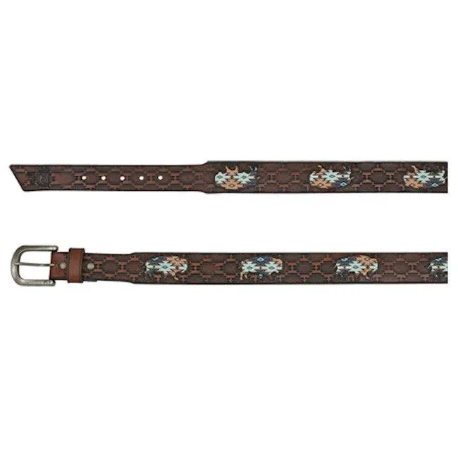 Red Dirt Hat Co. Men’s Genuine w/Southwest Buffalo Inlay Leather Belt 22227BE7
